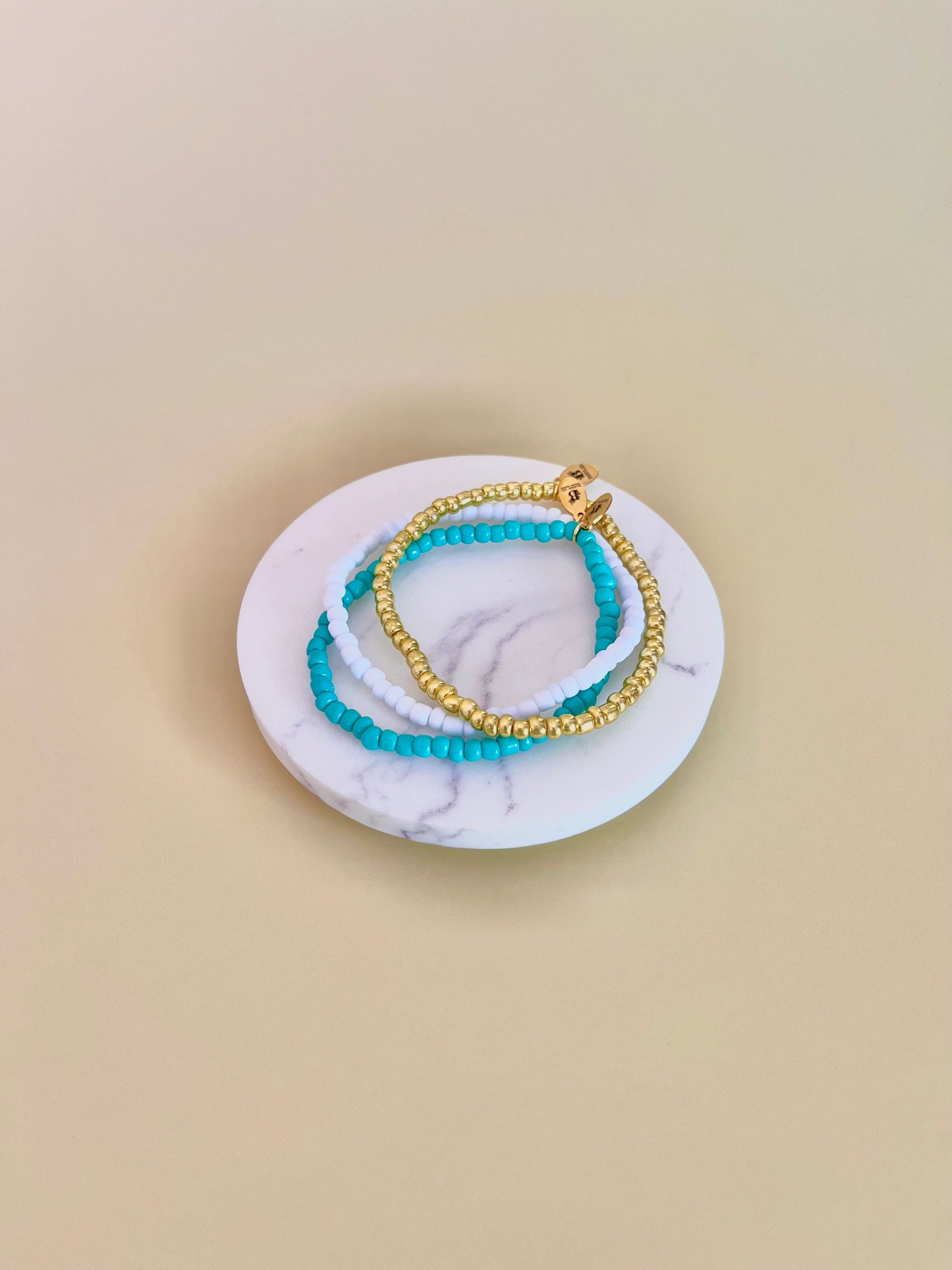 Crystal Glass Trio Bracelets