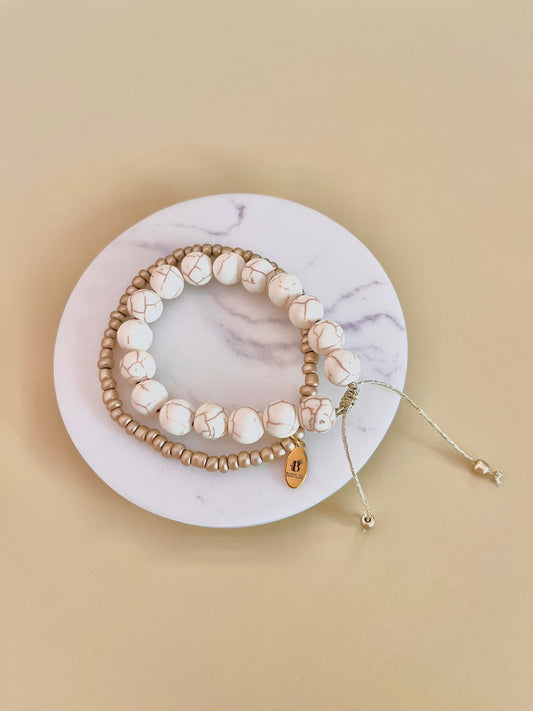 White howlite Dúo Bracelets
