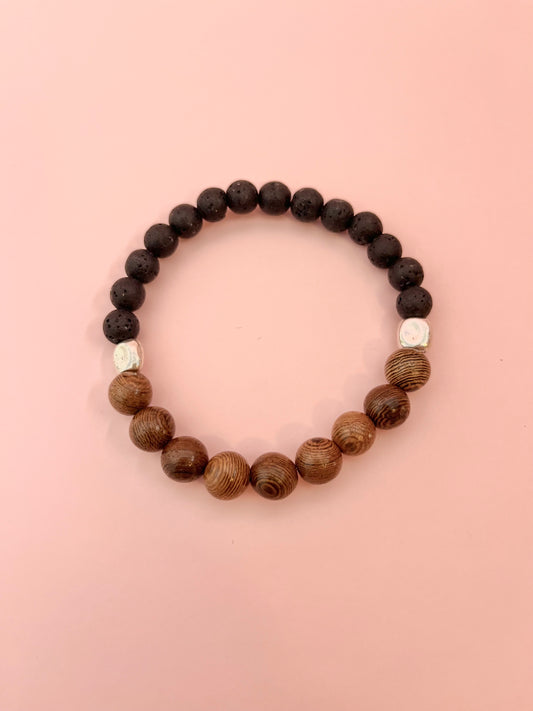 Wood & Lava Rock Men’s Bracelet