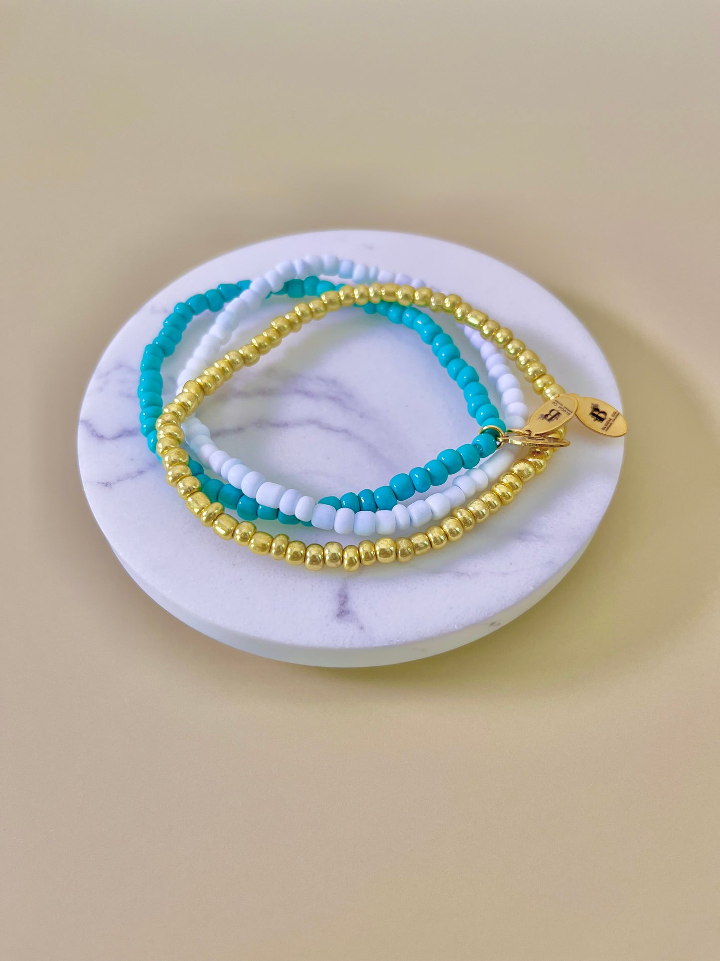 Crystal Glass Trio Bracelets