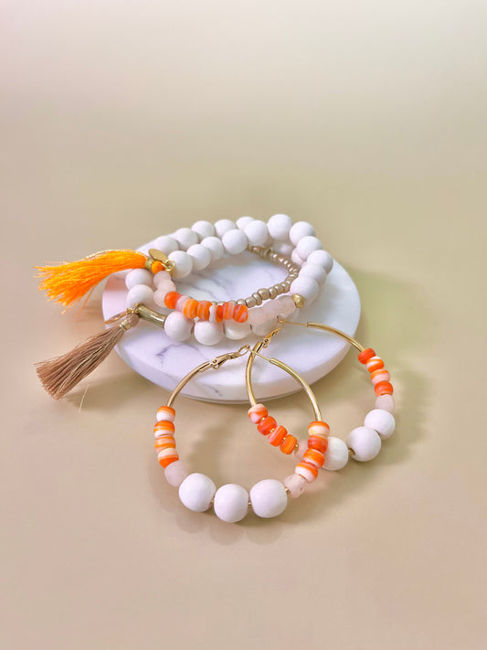 Sunrise Red Swirl Trio Bracelets