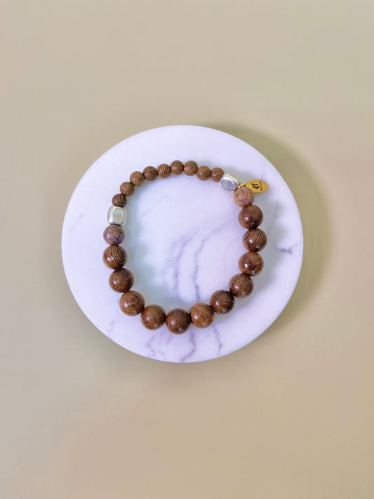 Rosewood & Stone Beads Bracelet