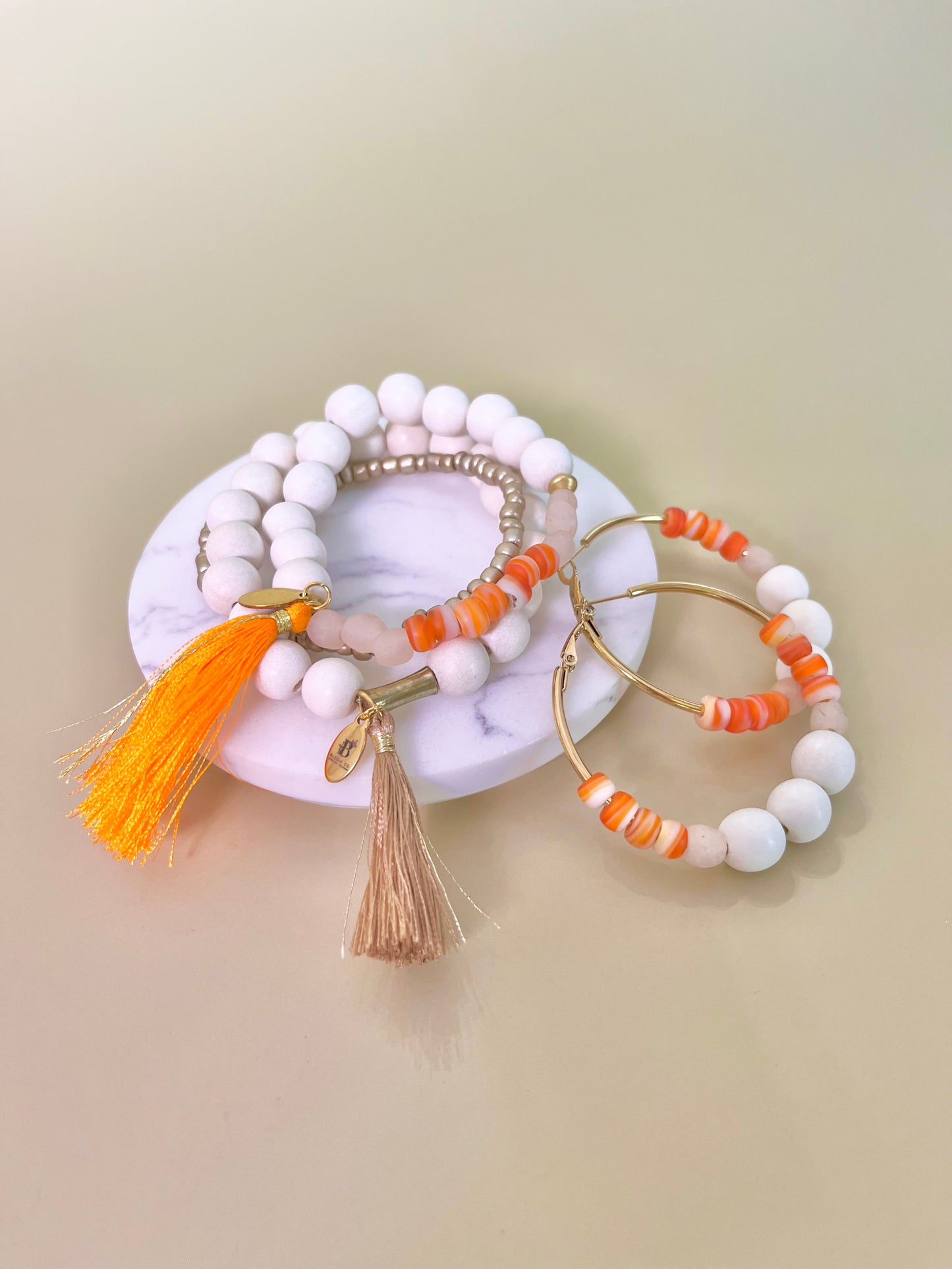 Sunrise Red Swirl Trio Bracelets