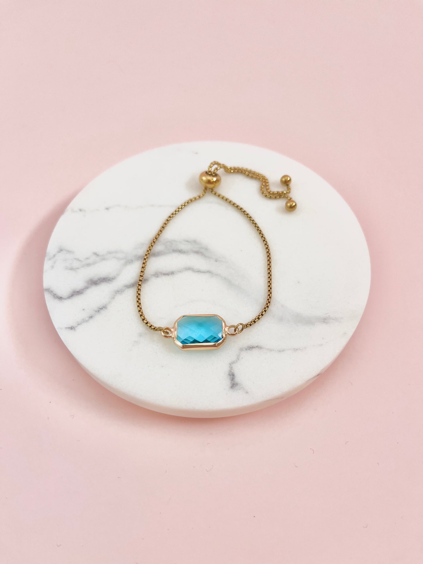 Aquamarine Slider Bracelet