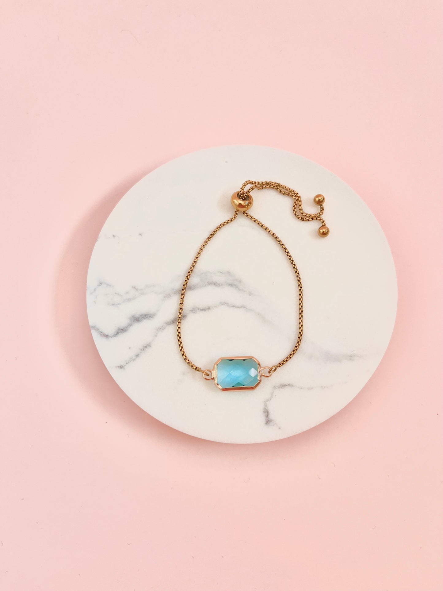 Aquamarine Slider Bracelet